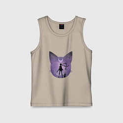 Майка детская хлопок Лунный воен, цвет: миндальный