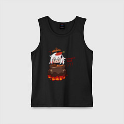 Майка детская хлопок Genshin Impact Paimon food, цвет: черный
