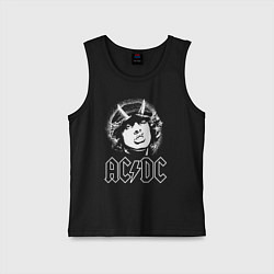 Майка детская хлопок ACDC Angus, цвет: черный