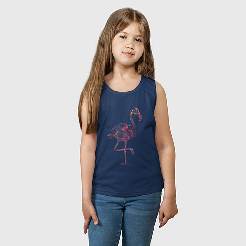 Детская майка Узорчатый фламинго / Тёмно-синий – фото 3