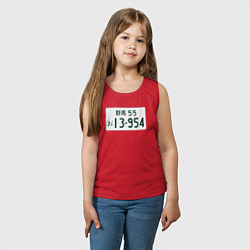 Майка детская хлопок Initial D Номер, цвет: красный — фото 2