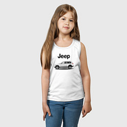 Майка детская хлопок Jeep, цвет: белый — фото 2