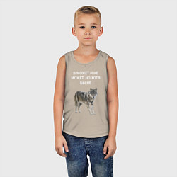 Майка детская хлопок ЦИТАТА ВОЛКА, цвет: миндальный — фото 2