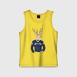 Майка детская хлопок Hipster Deer, цвет: желтый