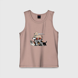 Майка детская хлопок One Punch Man, цвет: пыльно-розовый