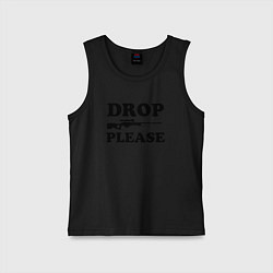Майка детская хлопок Drop Please, цвет: черный