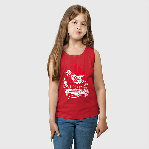 Детская майка Cyberpunk 2077 SAMURAI / Красный – фото 3