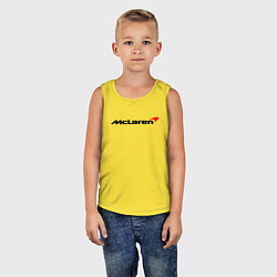Майка детская хлопок Формула 1 Макларен, цвет: желтый — фото 2
