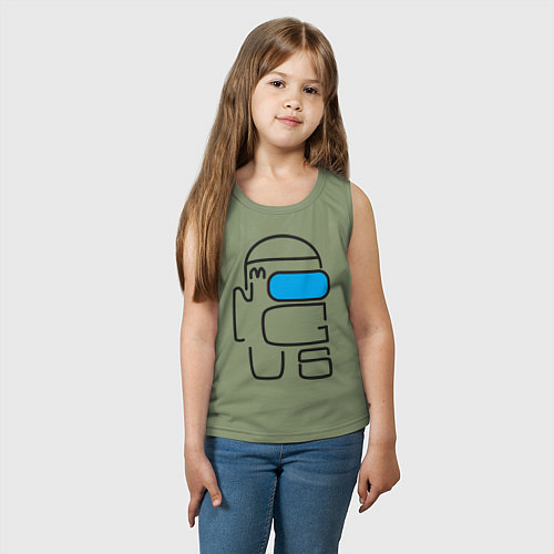 Детская майка АМОНГ АС ШРИФТ AMONG US TYPE / Авокадо – фото 3