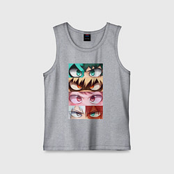 Майка детская хлопок MY HERO ACADEMIA MHA, цвет: меланж