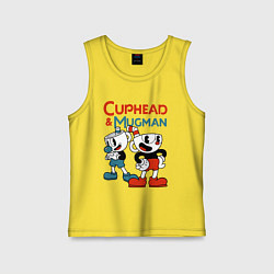 Майка детская хлопок Cuphead & Mugman, цвет: желтый