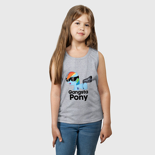 Детская майка Gangsta pony / Меланж – фото 3