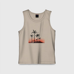 Майка детская хлопок Palm tree, цвет: миндальный