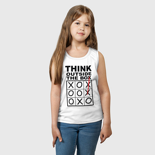 Детская майка THINK OUTSIDE THE BOX / Белый – фото 3