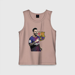 Майка детская хлопок Lionel Messi Barcelona Argentina, цвет: пыльно-розовый