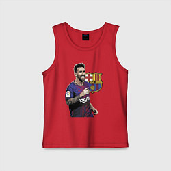 Майка детская хлопок Lionel Messi Barcelona Argentina, цвет: красный