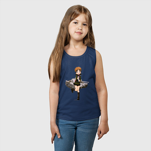 Детская майка ТАНКИСТКА / Тёмно-синий – фото 3