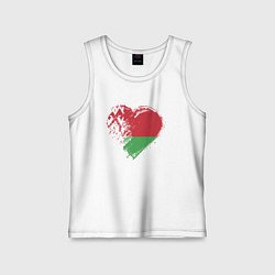 Майка детская хлопок Сердце Беларуси, цвет: белый