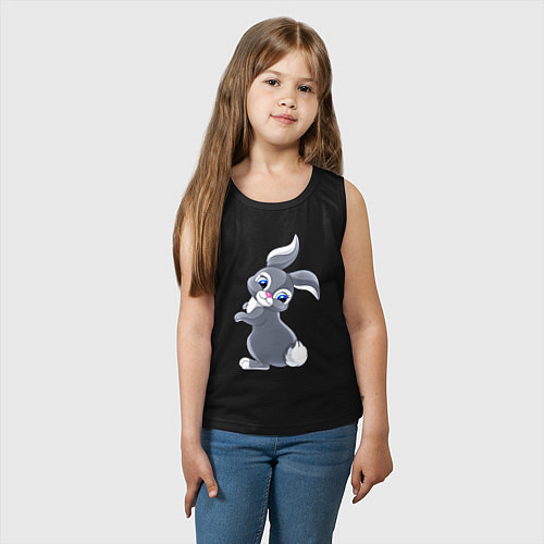 Детская майка Серый зайка / Черный – фото 3