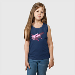 Майка детская хлопок Аксолотль Axolotl, цвет: тёмно-синий — фото 2