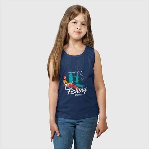 Детская майка Рыбацкая / Тёмно-синий – фото 3