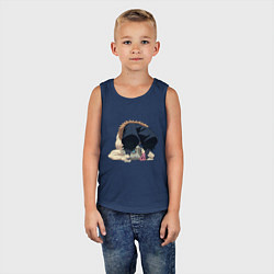 Майка детская хлопок Клинок, рассекающий демонов, цвет: тёмно-синий — фото 2