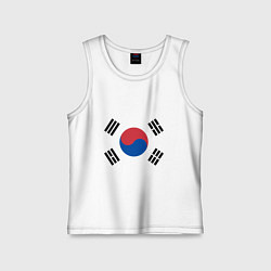 Майка детская хлопок Корея Корейский флаг, цвет: белый