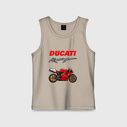 Майка детская хлопок DUCATI ДУКАТИ MOTOSPORT, цвет: миндальный