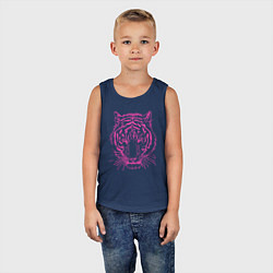 Майка детская хлопок Pink Tiger, цвет: тёмно-синий — фото 2