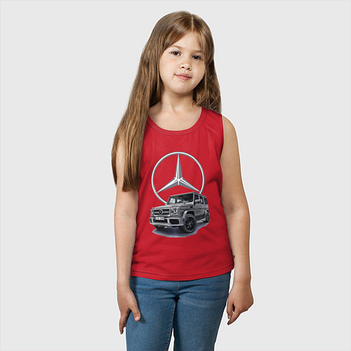 Детская майка Mercedes Gelendwagen G63 AMG G-class G400d / Красный – фото 3