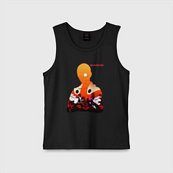 Майка детская хлопок Бой Сайтама и Бороса One Punch-Man, цвет: черный