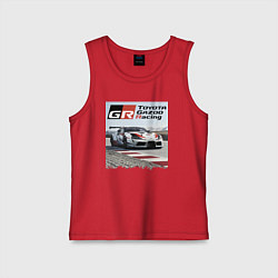 Майка детская хлопок Toyota Gazoo Racing - легендарная спортивная коман, цвет: красный