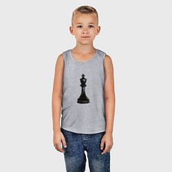 Майка детская хлопок Шахматная фигура Чёрный король, цвет: меланж — фото 2