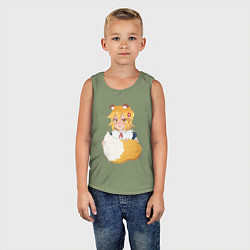 Майка детская хлопок Сенко в костюме горничная, цвет: авокадо — фото 2