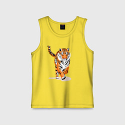 Майка детская хлопок Властный хозяин джунглей, цвет: желтый