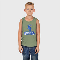 Майка детская хлопок Tennessee smokies - baseball team, цвет: авокадо — фото 2