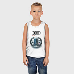 Майка детская хлопок Audi - car steering wheel, цвет: белый — фото 2