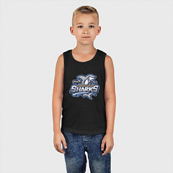 Майка детская хлопок Wilmington sharks -baseball team, цвет: черный — фото 2