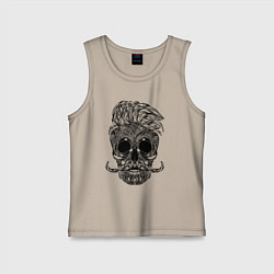 Майка детская хлопок Skull hipster, цвет: миндальный