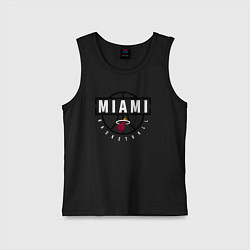 Майка детская хлопок MIAMI HEAT NBA МАЯМИ ХИТ НБА, цвет: черный