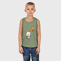 Майка детская хлопок Художник так видит, цвет: авокадо — фото 2