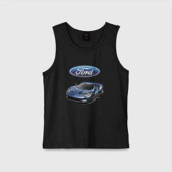 Майка детская хлопок Ford - legendary racing team!, цвет: черный
