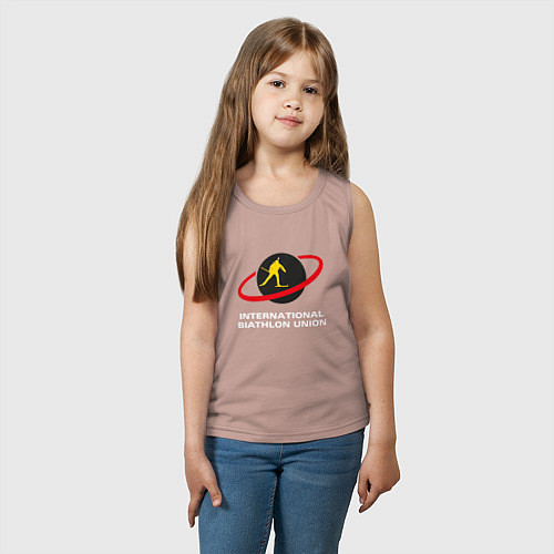Детская майка Биатлон Лого / Пыльно-розовый – фото 3