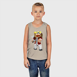 Майка детская хлопок Minecraft Warrior, цвет: миндальный — фото 2