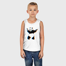 Майка детская хлопок Banksy Panda with guns - Бэнкси, цвет: белый — фото 2