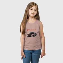 Майка детская хлопок Audi Motorsport Racing team, цвет: пыльно-розовый — фото 2