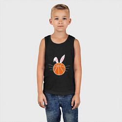 Майка детская хлопок Basketball Bunny, цвет: черный — фото 2