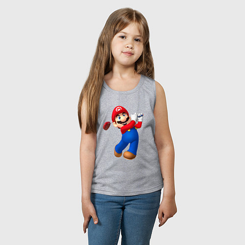 Детская майка Марио - крутейший гольфист Super Mario / Меланж – фото 3