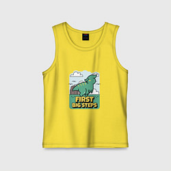 Майка детская хлопок ДИНОЗАВРИК МАЛЫШ, цвет: желтый