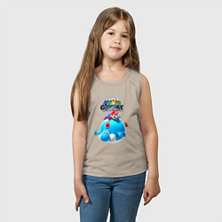 Майка детская хлопок Super Mario Galaxy Nintendo, цвет: миндальный — фото 2
